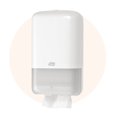 Distributeurs d'essuie-mains, de papier-toilette et de savon