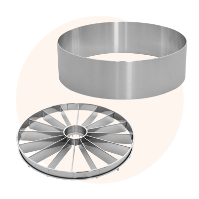 Cercles, cadres et diviseurs à gâteau professionnels
