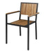 Chaises Bolero en acier et bois d'acacia avec accoudoirs
