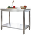Table de travail en inox Profi 1 800 x 700 mm avec étagère basse et dosseret