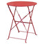 Table en acier Bolero ronde, rouge, pliable