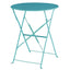 Table en acier Bolero ronde azur, pliable
