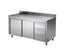 Meuble bas adossée en inox ECO avec portes battantes et 3 tiroirs 12x7