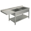 Plonge passage lave-vaisselle ECO 18x7 avec 2 bacs à droite
