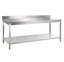 Table de travail Basic 20x6 en inox avec étagère inférieure et dosseret - Auslafartikel (LS)