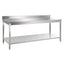 Table de travail Basic 18x6 en inox avec étagère inférieure et dosseret