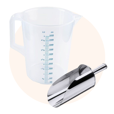 Verres doseurs et pelles