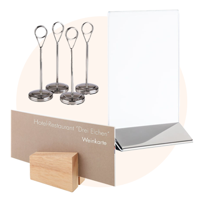 Supports de table et porte-cartes