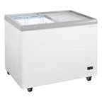 Congélateur coffre à glaces 284 Litres avec éclairage LED et roulettes
