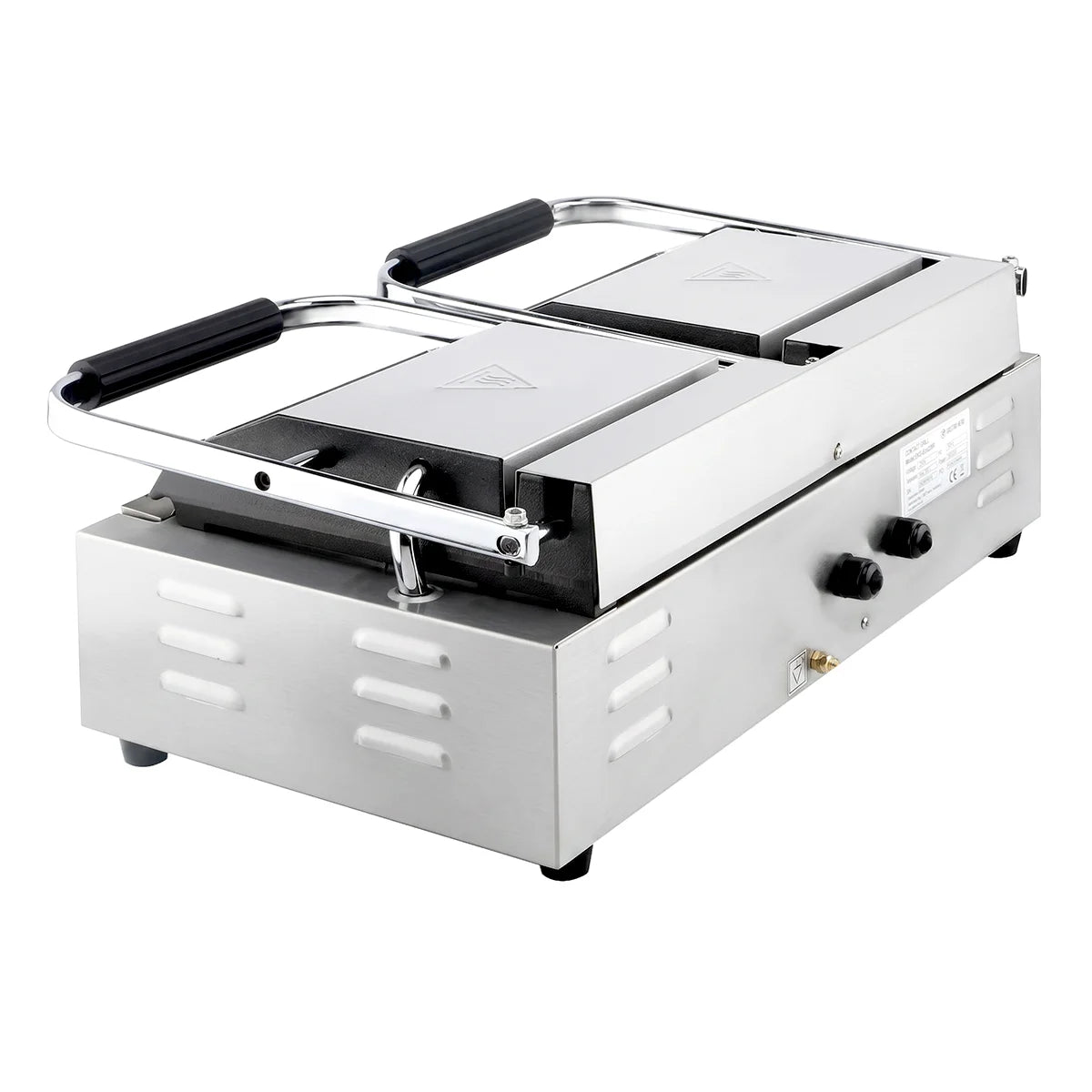 Grill à contact / Grill à panini ECO 2 x 1,8 kW, rainuré