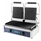 Grill à contact / Grill à panini ECO 2 x 1,8 kW, rainuré