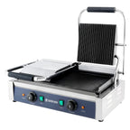 Grill à contact / Grill à panini ECO 2 x 1,8 kW, rainuré