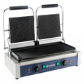 Grill à contact / Grill à panini ECO 2 x 1,8 kW, rainuré