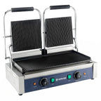 Grill à contact / Grill à panini ECO 2 x 1,8 kW, rainuré
