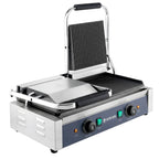 Grill à contact / Grill à panini ECO 2 x 1,8 kW, rainuré