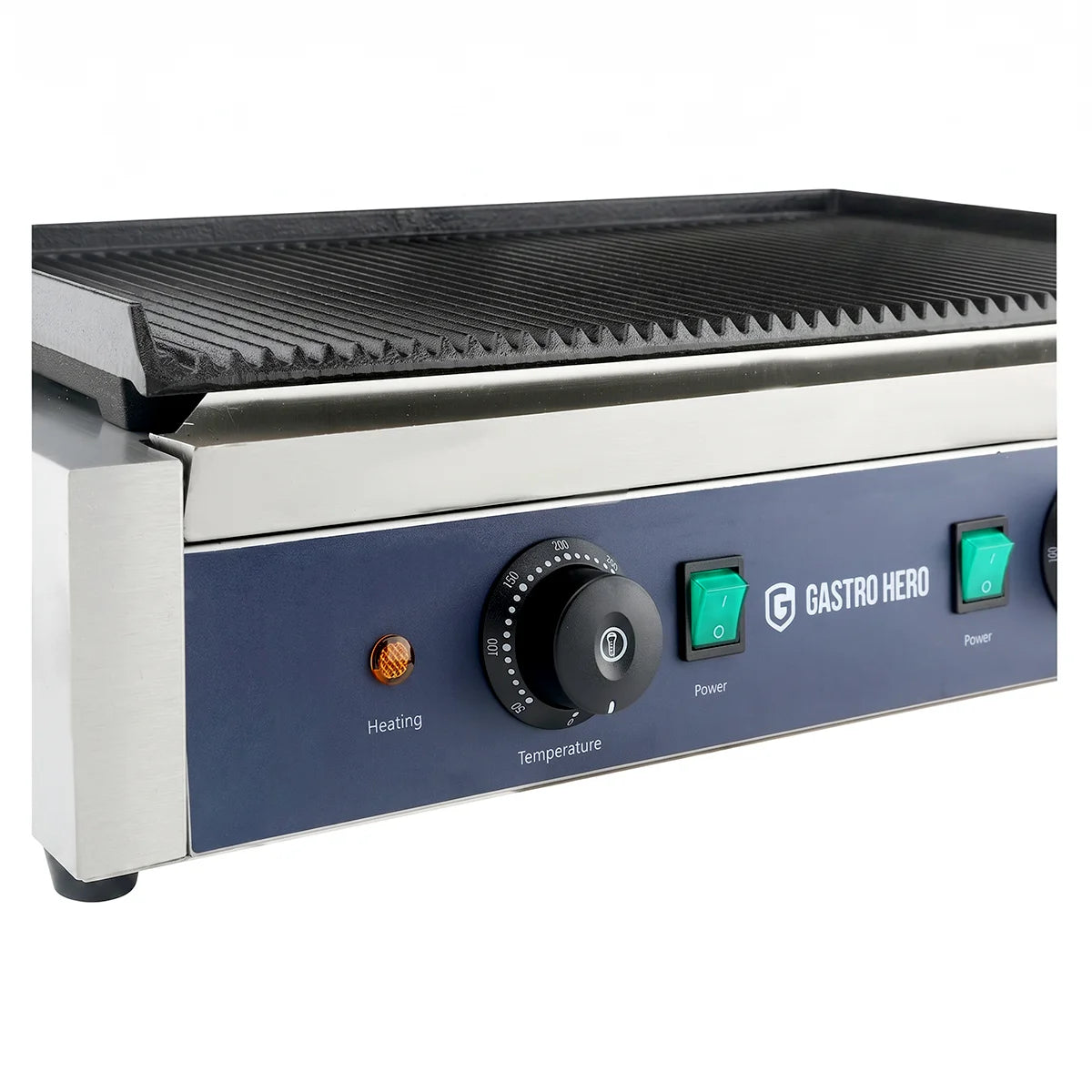 Grill à contact / Grill à panini ECO 2 x 1,8 kW, rainuré