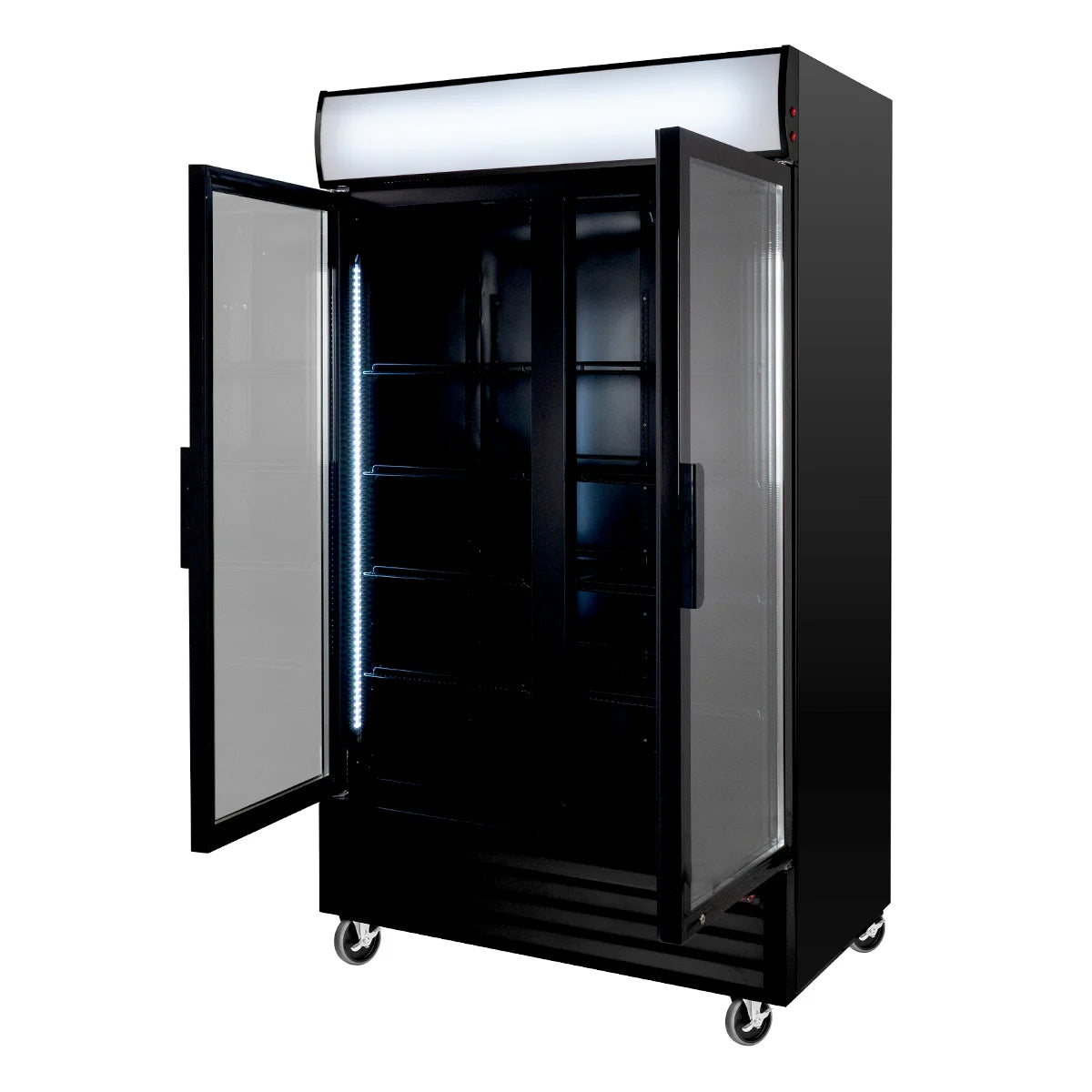 Armoire à boissons ECO 1000 avec portes battantes et fronton lumineux