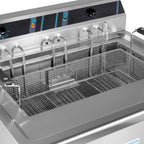 Friteuse professionnelle électrique pour beignets 20 litres avec robinet de vidange, 400 V