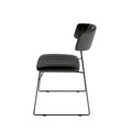 Feros Mundo Chaise empilable Noir, rembourrée en simili cuir, ignifugé, 540 x 550 x 790 mm