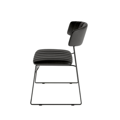 
Feros Mundo Chaise empilable Noir, rembourrée en simili cuir, ignifugé, 540 x 550 x 790 mm