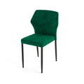 Chaise de restaurant Feros Louis, velours vert, rembourrée en tissu velours
