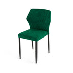 Chaise de restaurant Feros Louis, velours vert, rembourrée en tissu velours