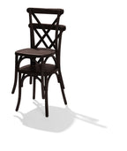 Feros Chaise empilable Crossback en bois massif, clair, 480 x 470 x 880 mm