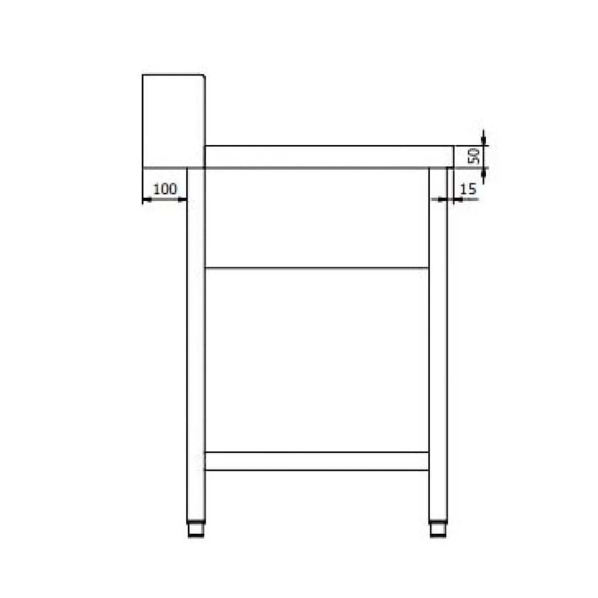 Table d’entrée PROFI 2000 x 700 à gauche pour modèles PROFI et ECO