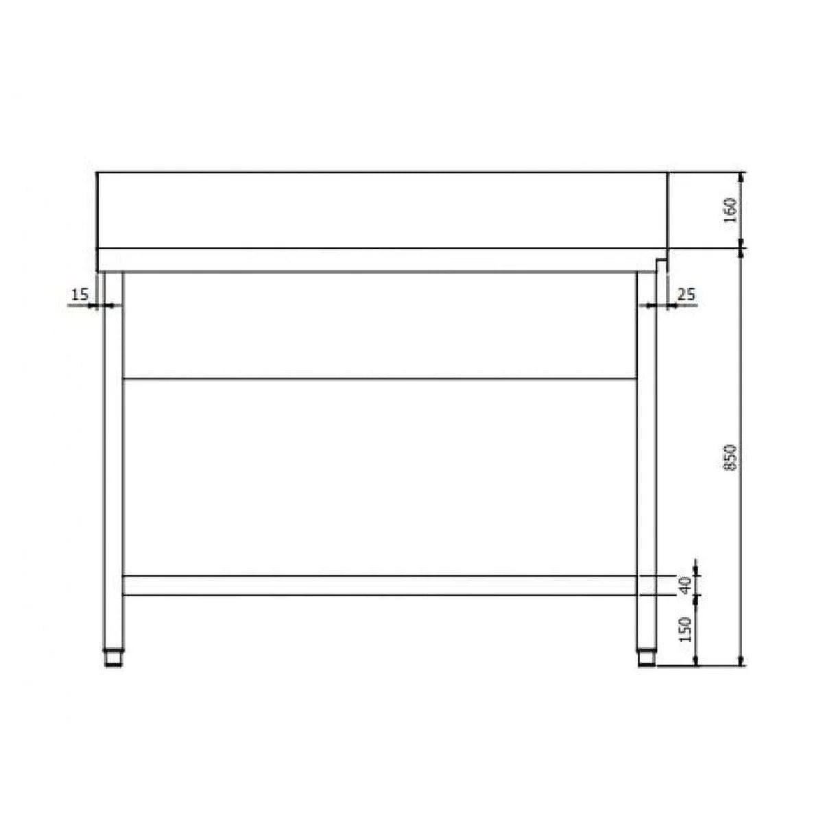 Table d’entrée PROFI 1000 x 700 à droite pour les HSM ECO, PROFI et HYPRO