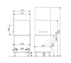 Lave-vaisselle à capot ECO 54 SLE 50x50 cm (dimensions du panier), avec doseur de détergent et de produit de rinçage, avec pompe de vidange & adoucisseur, Fabriqué en Europe, 400 Volt