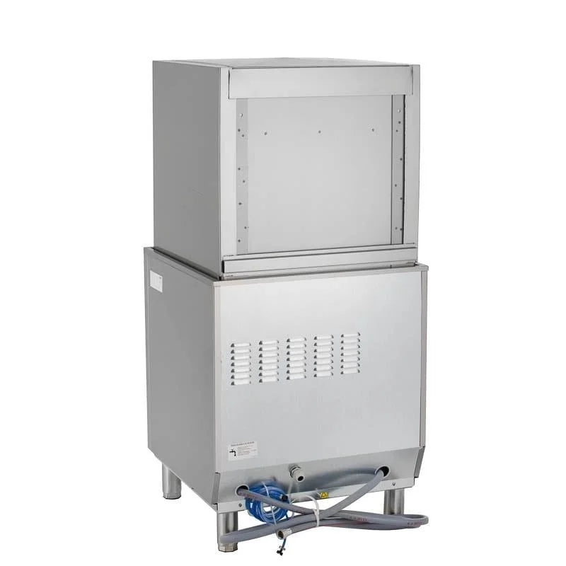 Lave-vaisselle à capot ECO 54 SLE 50x50 cm (dimensions du panier), avec doseur de détergent et de produit de rinçage, avec pompe de vidange & adoucisseur, Fabriqué en Europe, 400 Volt