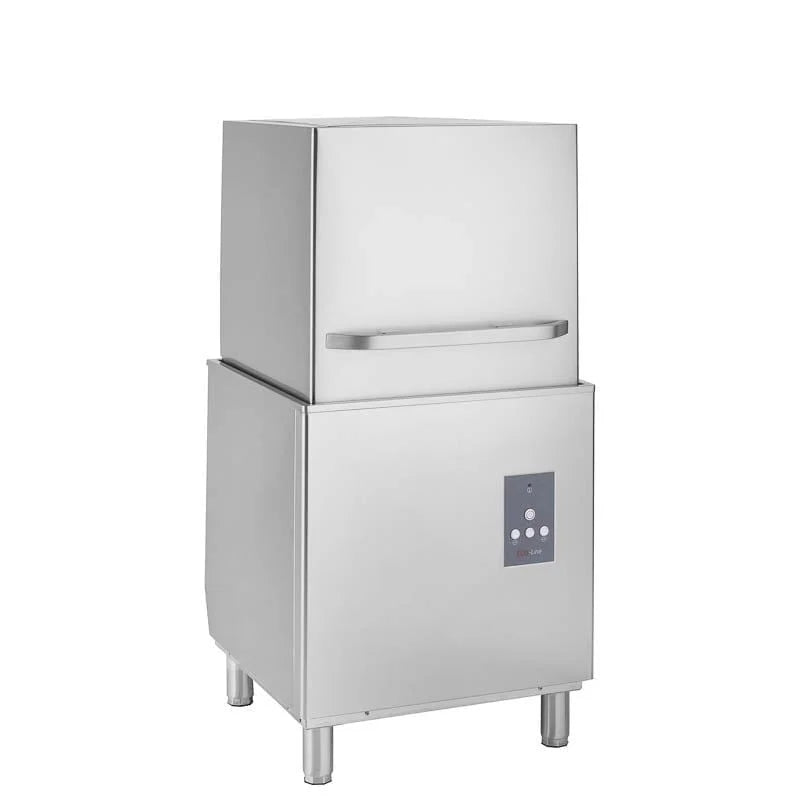 Lave-vaisselle à capot ECO 54 SLE 50x50 cm (dimensions du panier), avec doseur de détergent et de produit de rinçage, avec pompe de vidange & adoucisseur, Fabriqué en Europe, 400 Volt