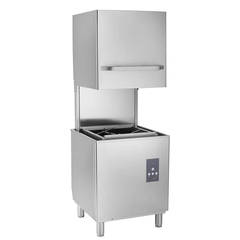 Lave-vaisselle à capot ECO 54 SLE 50x50 cm (dimensions du panier), avec doseur de détergent et de produit de rinçage, avec pompe de vidange & adoucisseur, Fabriqué en Europe, 400 Volt
