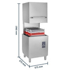 Lave-vaisselle à capot ECO 54 SLE 50x50 cm (dimensions du panier), avec doseur de détergent et de produit de rinçage, avec pompe de vidange & adoucisseur, Fabriqué en Europe, 400 Volt