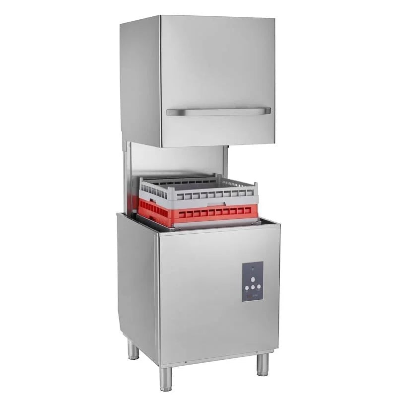 Lave-vaisselle à capot ECO 54 SLE 50x50 cm (dimensions du panier), avec doseur de détergent et de produit de rinçage, avec pompe de vidange & adoucisseur, Fabriqué en Europe, 400 Volt