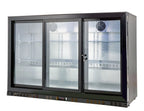 Armoire à boissons ECO 350 noire avec portes coulissantes, éclairage LED, encastrable sous plan de travail