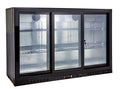 Armoire à boissons ECO 350 noire avec portes coulissantes, éclairage LED, encastrable sous plan de travail