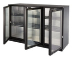 Armoire à boissons ECO 350 noire avec portes battantes, éclairage LED, encastrable sous plan de travail