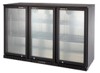 Armoire à boissons ECO 350 noire avec portes battantes, éclairage LED, encastrable sous plan de travail