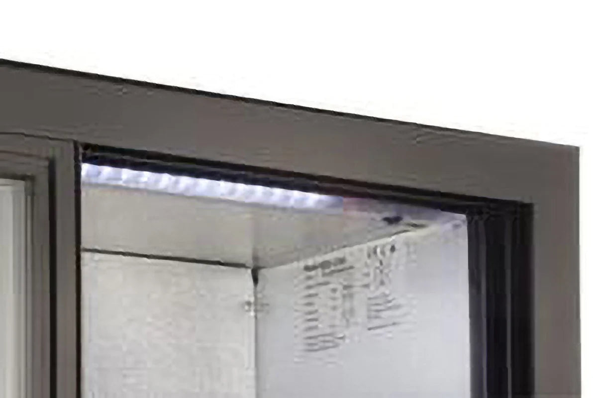 Armoire à boissons ECO 230 noire avec portes coulissantes, éclairage LED, encastrable sous plan de travail