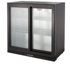Armoire à boissons ECO 230 noire avec portes coulissantes, éclairage LED, encastrable sous plan de travail