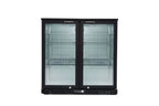 Armoire à boissons ECO 230 noire avec portes battantes, éclairage LED, encastrable sous plan de travail