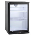 Armoire à boissons ECO 130 noire, éclairage LED, encastrable sous plan