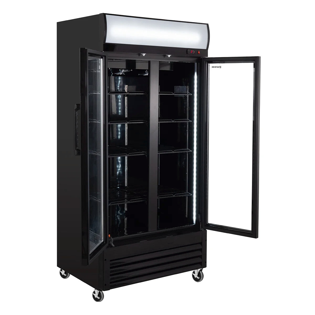 Armoire à boissons ECO 630 avec fronton lumineux et portes battantes