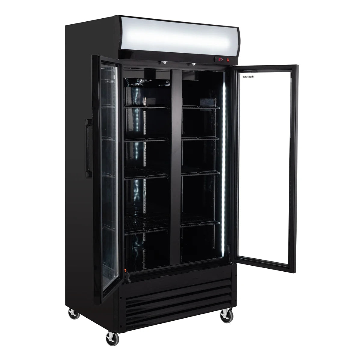 Armoire à boissons ECO 630 avec enseigne lumineuse et portes battantes