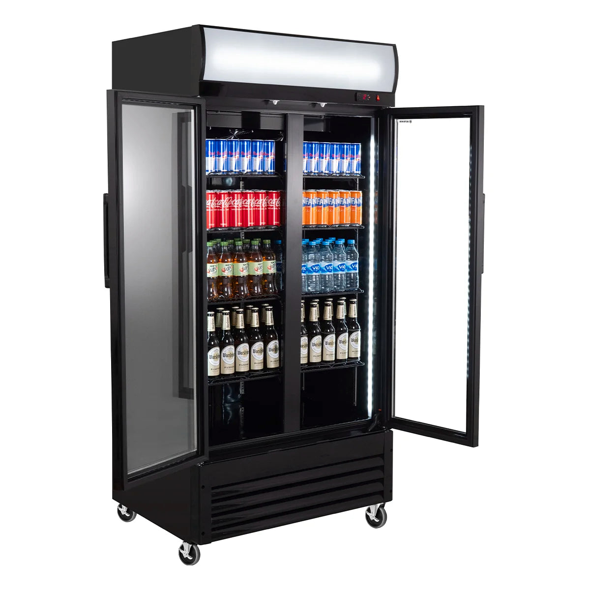 Armoire à boissons ECO 630 avec fronton lumineux et portes battantes