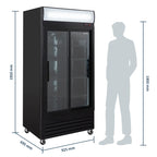 Armoire à boissons ECO 630 avec enseigne lumineuse et portes coulissantes