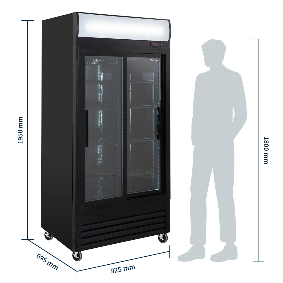 Armoire à boissons ECO 630 avec enseigne lumineuse et portes coulissantes