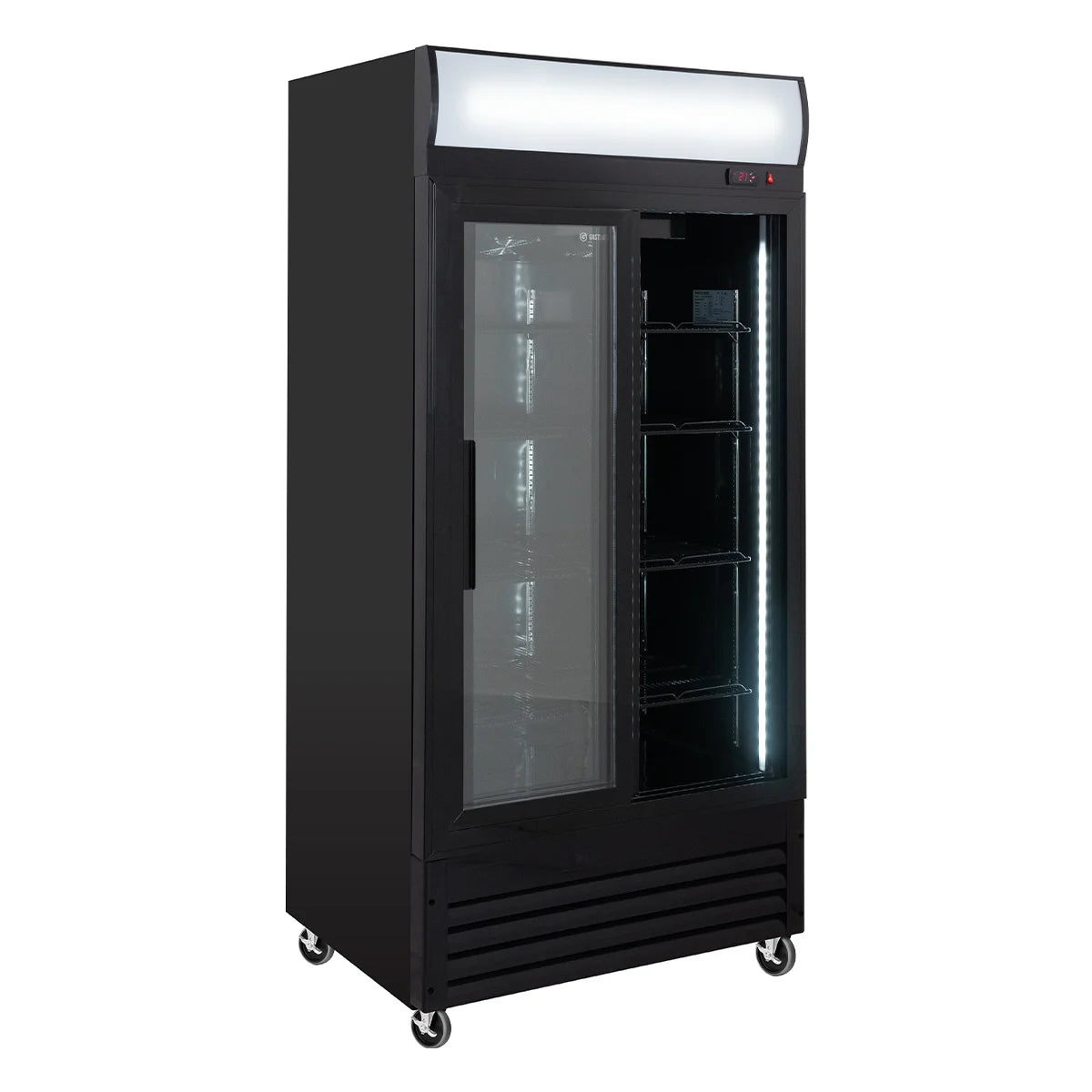 Armoire à boissons ECO 630 avec enseigne lumineuse et portes coulissantes