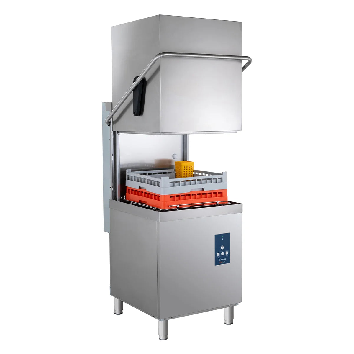 Lave-vaisselle à capot ECO 54 SLE 50x50 cm (dimensions du panier), avec doseur de détergent et de produit de rinçage, avec pompe de vidange & adoucisseur, Fabriqué en Europe, 400 Volt